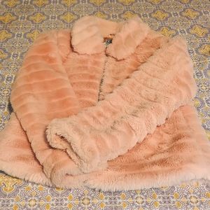Girls pink fur jacket